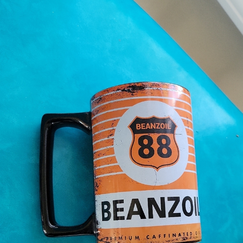 Mannys Garage Beanzoil Orange and Black Coffee Mug - Picture 6 of 16